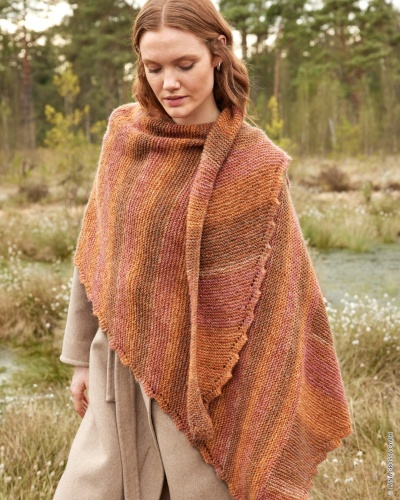 Artikelbild des Artikels “Asymmetrisches Dreieckstuch aus Ecopuno & Silkhair Print “