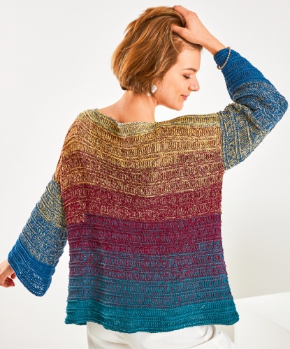 Artikelbild des Artikels “Pulli Free Dance aus Woolly Hugs Bobbel Cotton 54 - anthrazit/braun/rost/orange | 36-40 (200g)“