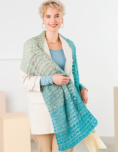 Artikelbild des Artikels “Stola Krokusse aus Woolly Hugs Bobbel Cotton “