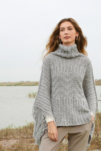 Artikelbild des Artikels “Poncho im Mustermix aus Alta Moda Cashmere 16 74 - Saphirblau | 42-46 (650g)“