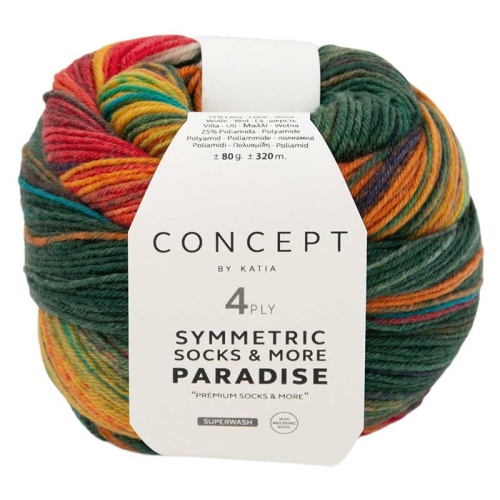 Artikelbild des Artikels “Katia Concept Symmetric Socks & More: Paradise 4-fach “