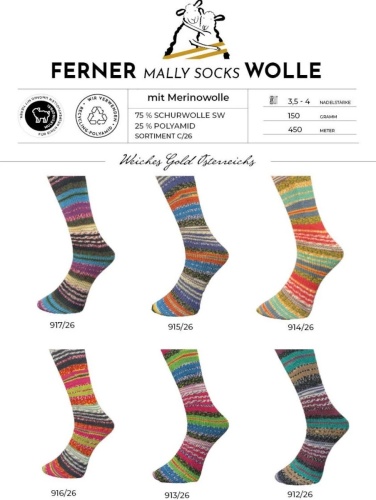 Artikelbild des Artikels “Ferner Mally Socks 6-fach Merino 2026 “