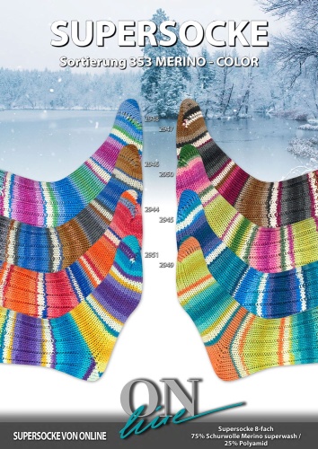 Artikelbild des Artikels “ONline Supersocke 8-fach Sort. 353 Merino Color “