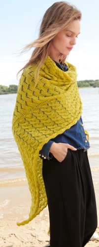 Artikelbild des Artikels “Dreieckstuch im Mustermix aus Cool Wool Lace 45 - Rost | 230 x 190cm (400g)“