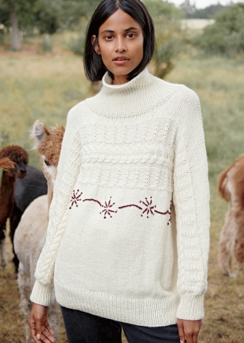 Artikelbild des Artikels “Pullover mit Stickerei aus LandLust Alpaka Merino 100 “