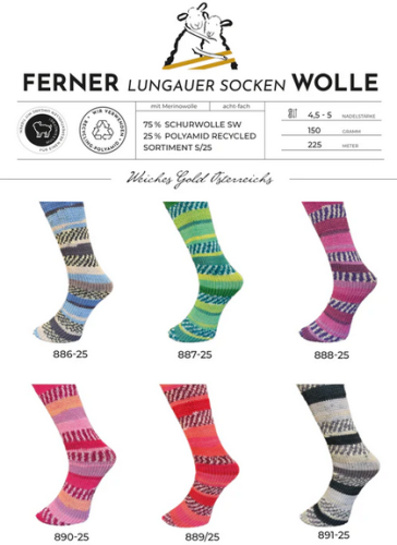 Artikelbild des Artikels “Ferner Wolle Lungauer Sockenwolle 8-fach Merino “