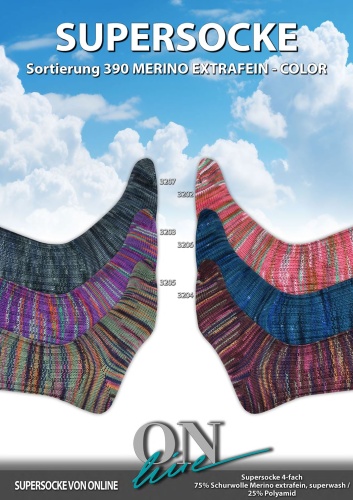 Artikelbild des Artikels “ONline Supersocke Sort. 390 Merino Extrafein Color 100g “