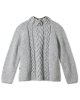 Artikelbild 3 des Artikels “Raglanpulli Mit Zopfstreifen aus Cool Merino Big 230 - Dunkelviolett | 46/48 (650g)“