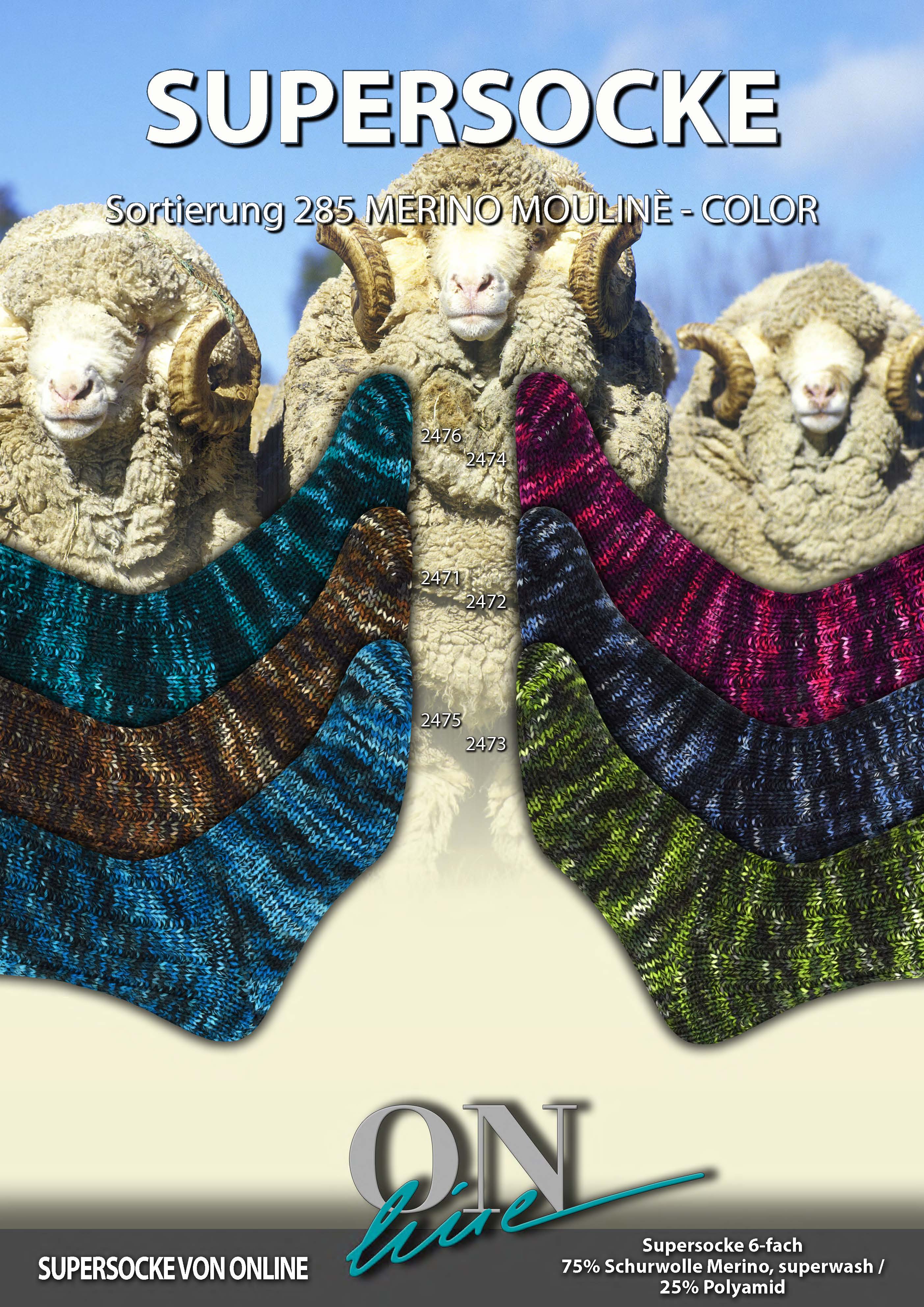 Artikelbild 1 des Artikels “ONline Supersocke 6-fach 150g Sort. 285 Merino Mouline Color “