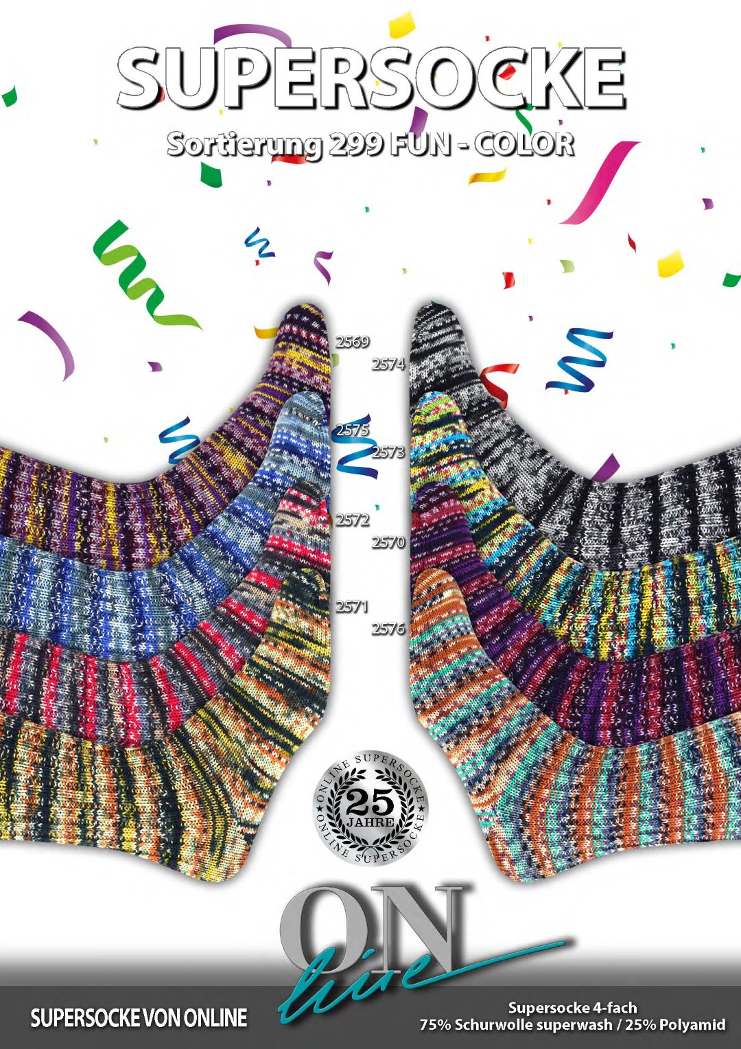 Artikelbild 1 des Artikels “ONline Supersocke Sort. 299 Fun-Color 100g “