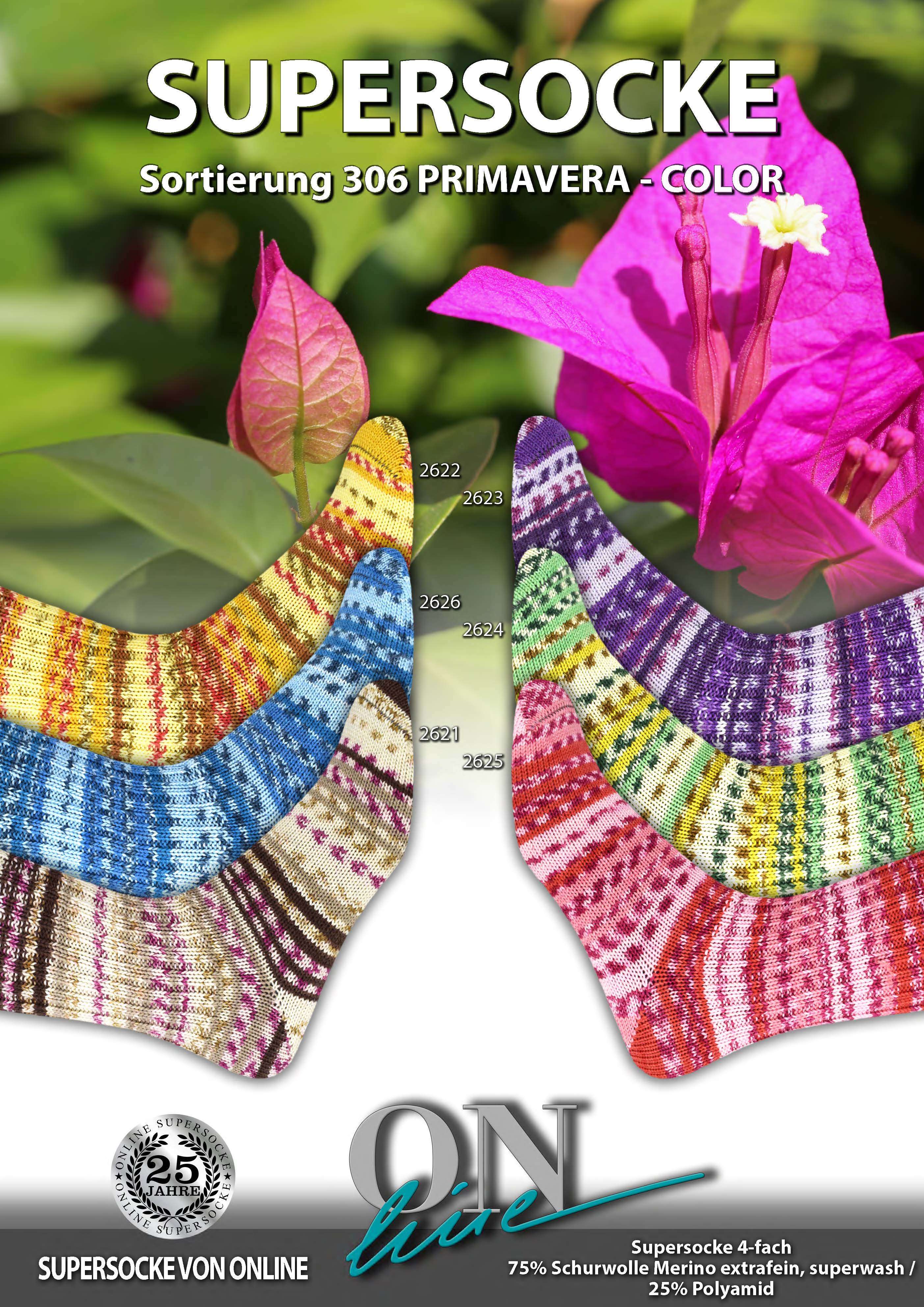 Artikelbild 1 des Artikels “ONline Supersocke Sort. 306 Primavera-Color 100g “