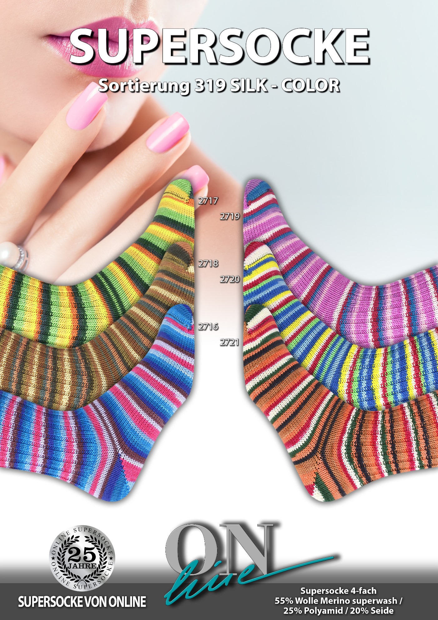 Artikelbild 1 des Artikels “ONline Supersocke Sort. 319 Silk-Color 100g “