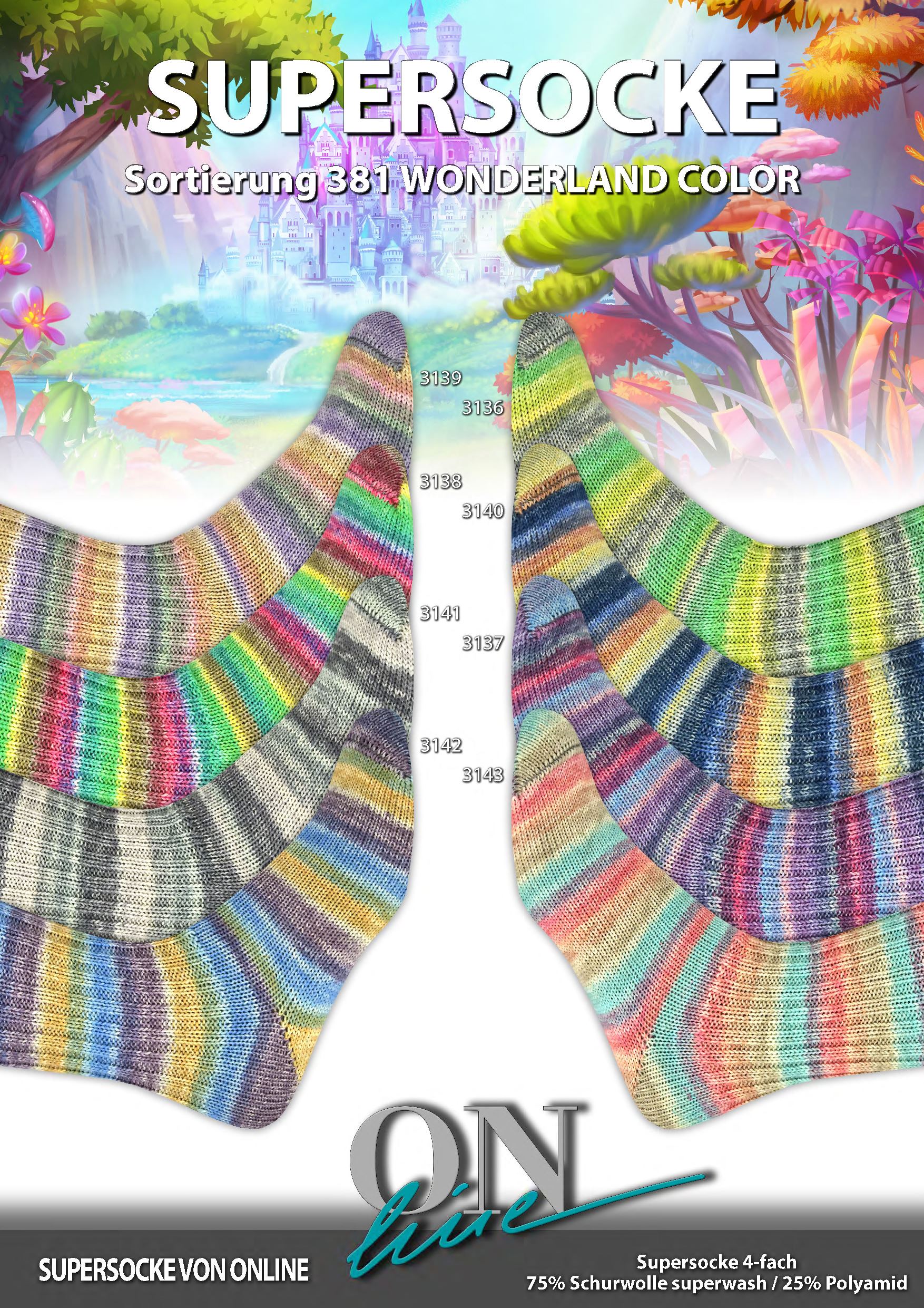 Artikelbild 1 des Artikels “ONline Supersocke Sort. 381 Wonderland Color “