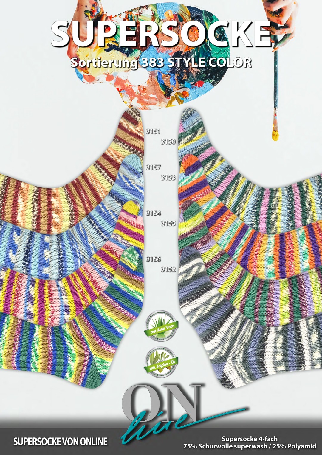 Artikelbild 1 des Artikels “ONline Supersocke Sort. 383 Style Color mit Aloe Vera und Jojobaöl 100g “