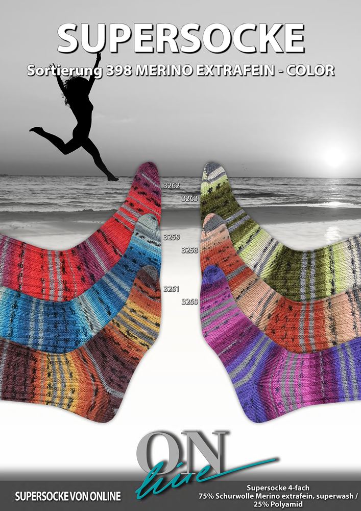 Artikelbild 1 des Artikels “ONline Supersocke Sort. 398 Merino Extrafein Color 100g “