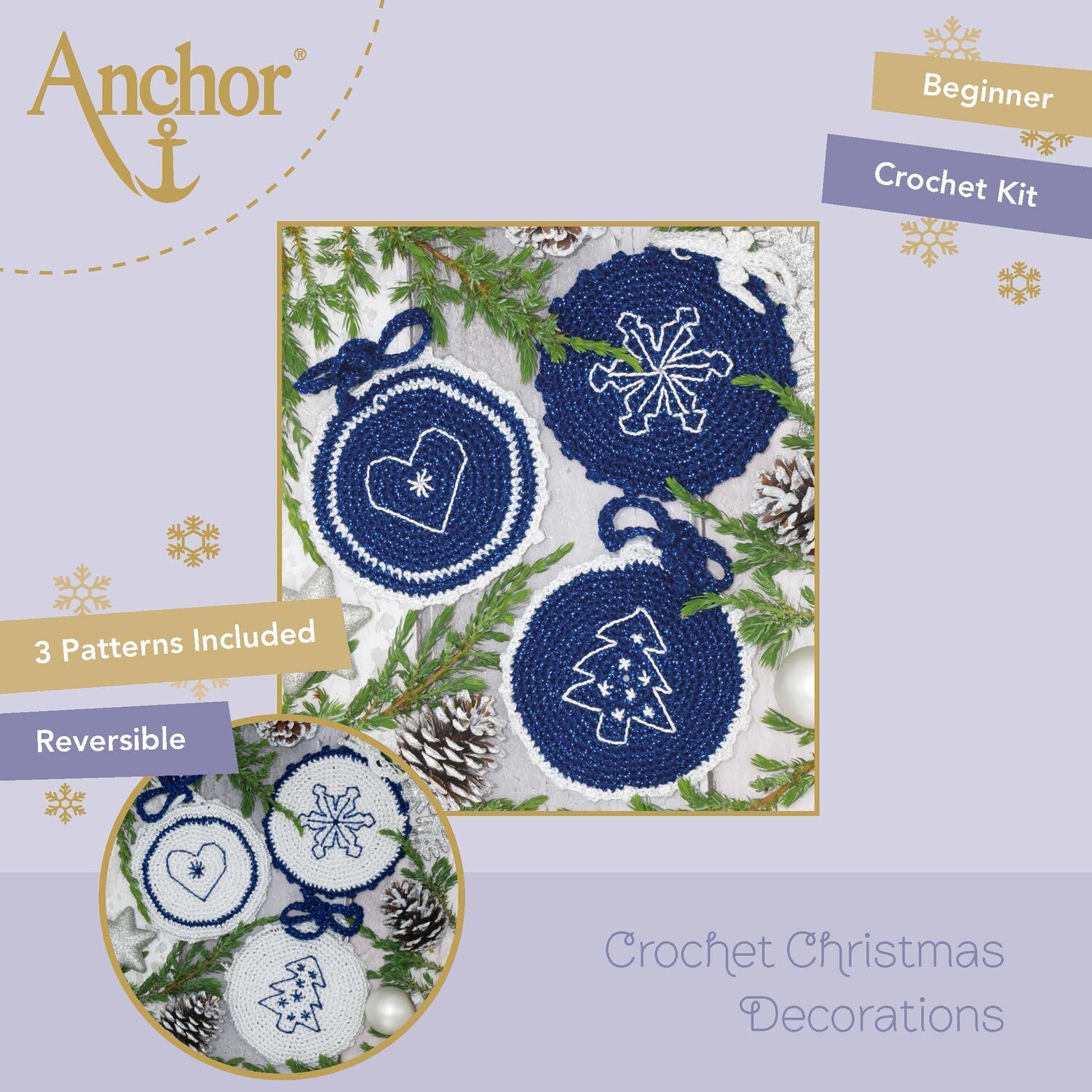 Artikelbild 1 des Artikels “ANCHOR Häkelset Kreise Blau/Weiß “