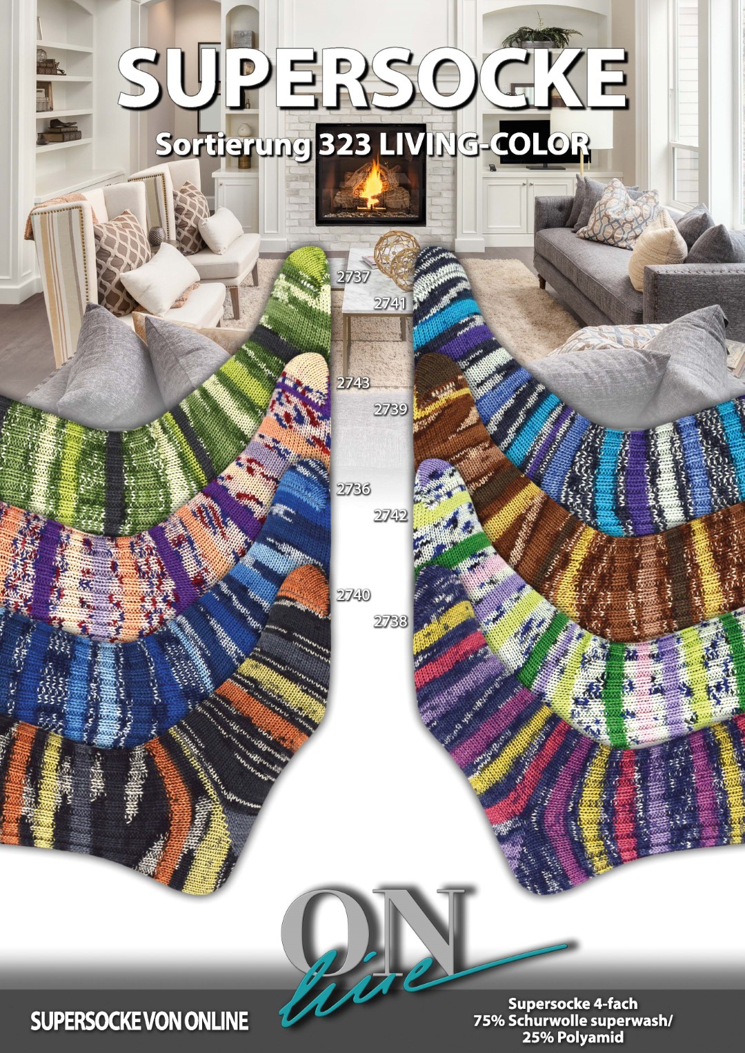 Artikelbild 1 des Artikels “ONline Supersocke Sort. 323 Living Color 100g “