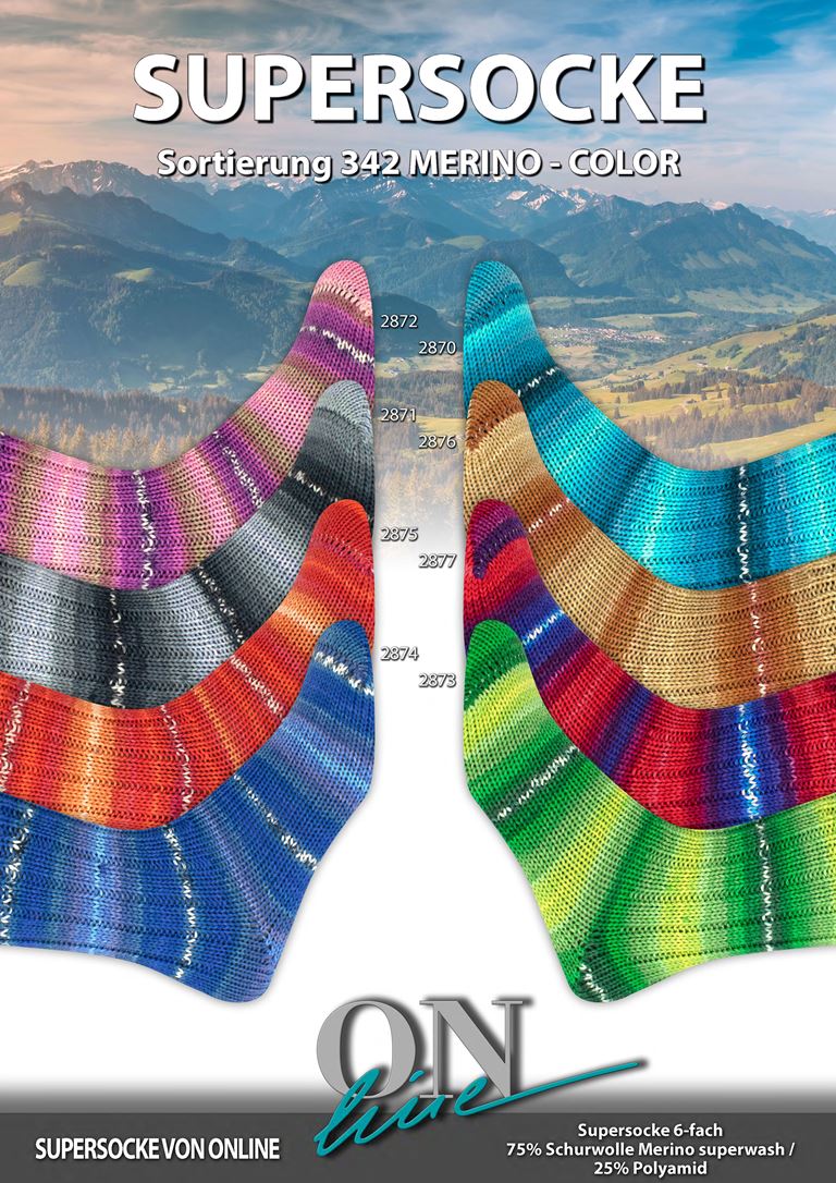 Artikelbild 1 des Artikels “ONline Supersocke 6-fach 150g  Sort. 342 Merino “