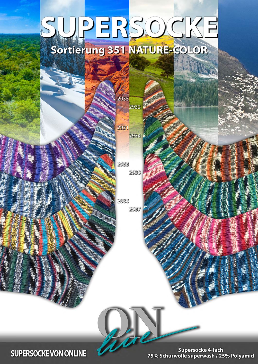 Artikelbild 1 des Artikels “ONline Supersocke Sort. 351 Nature Color 100g “