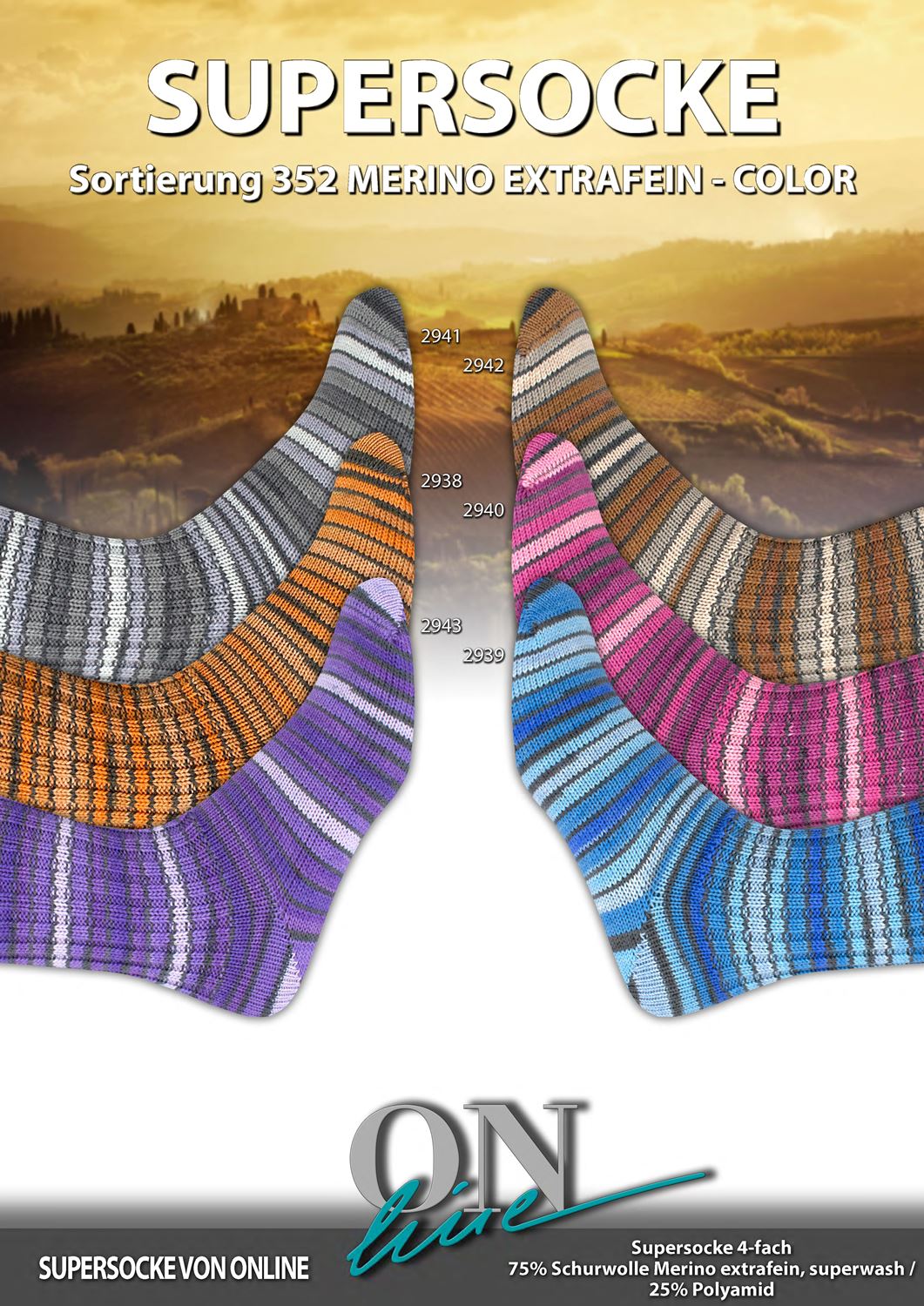 Artikelbild 1 des Artikels “ONline Supersocke Sort. 352 Merino Extrafein Color 100g “