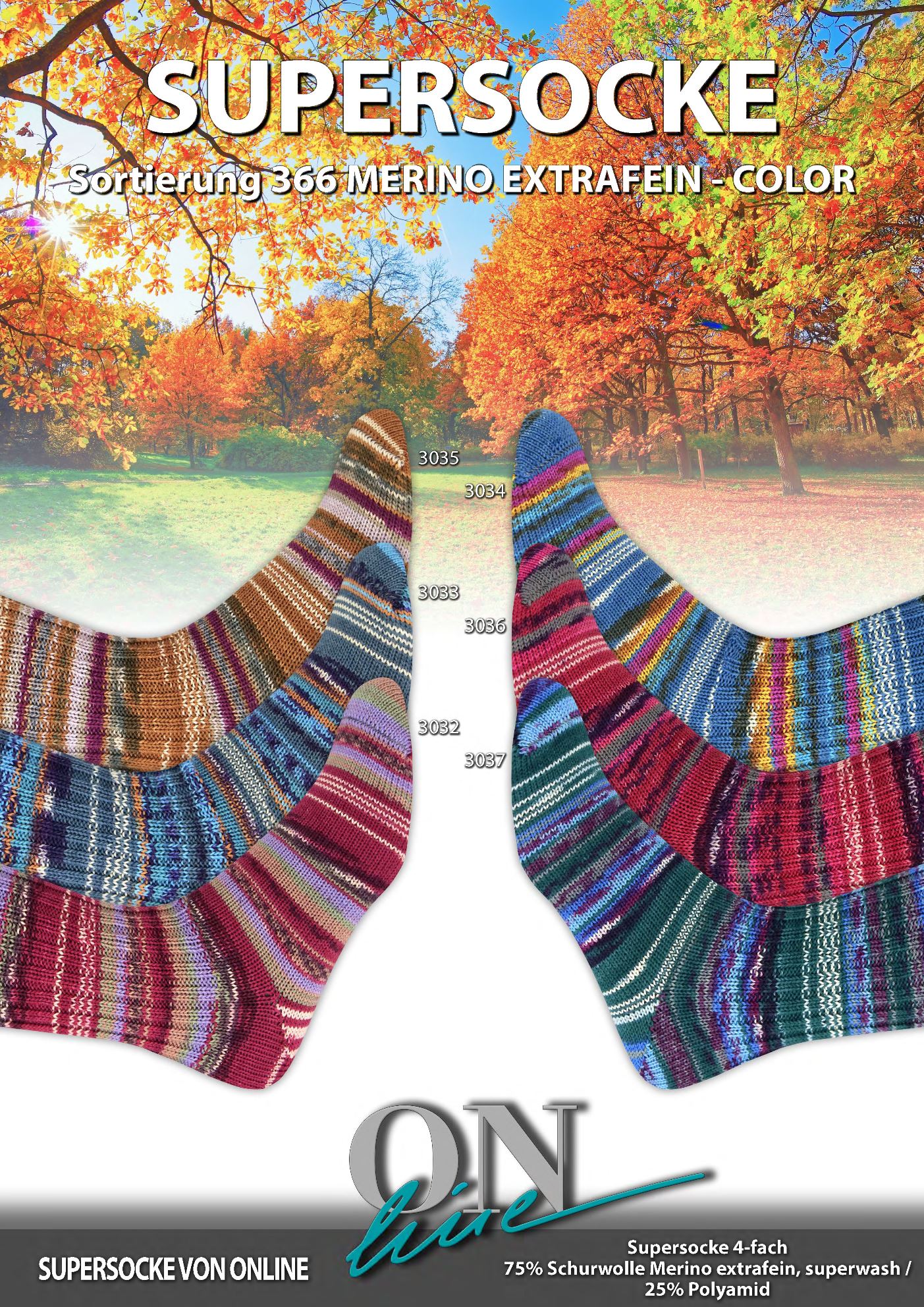 Artikelbild 1 des Artikels “ONline Supersocke Sort. 366 Merino Extrafein Color 100g “