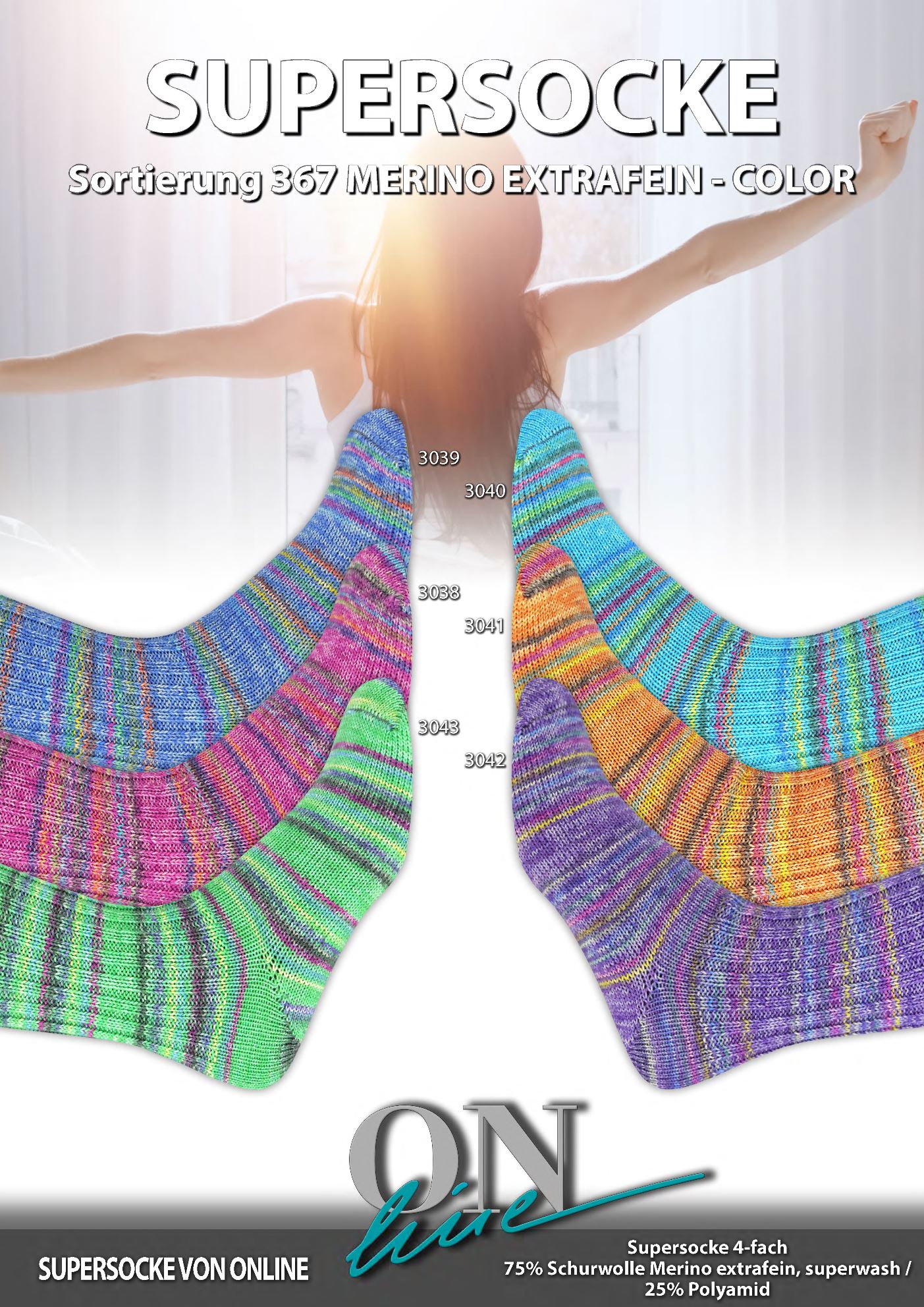 Artikelbild 1 des Artikels “ONline Supersocke Sort. 367 Merino Extrafein Color 100g “