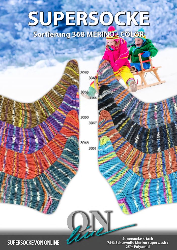 Artikelbild 1 des Artikels “ONline Supersocke 6-fach 150g  Sort. 368 Merino Color “