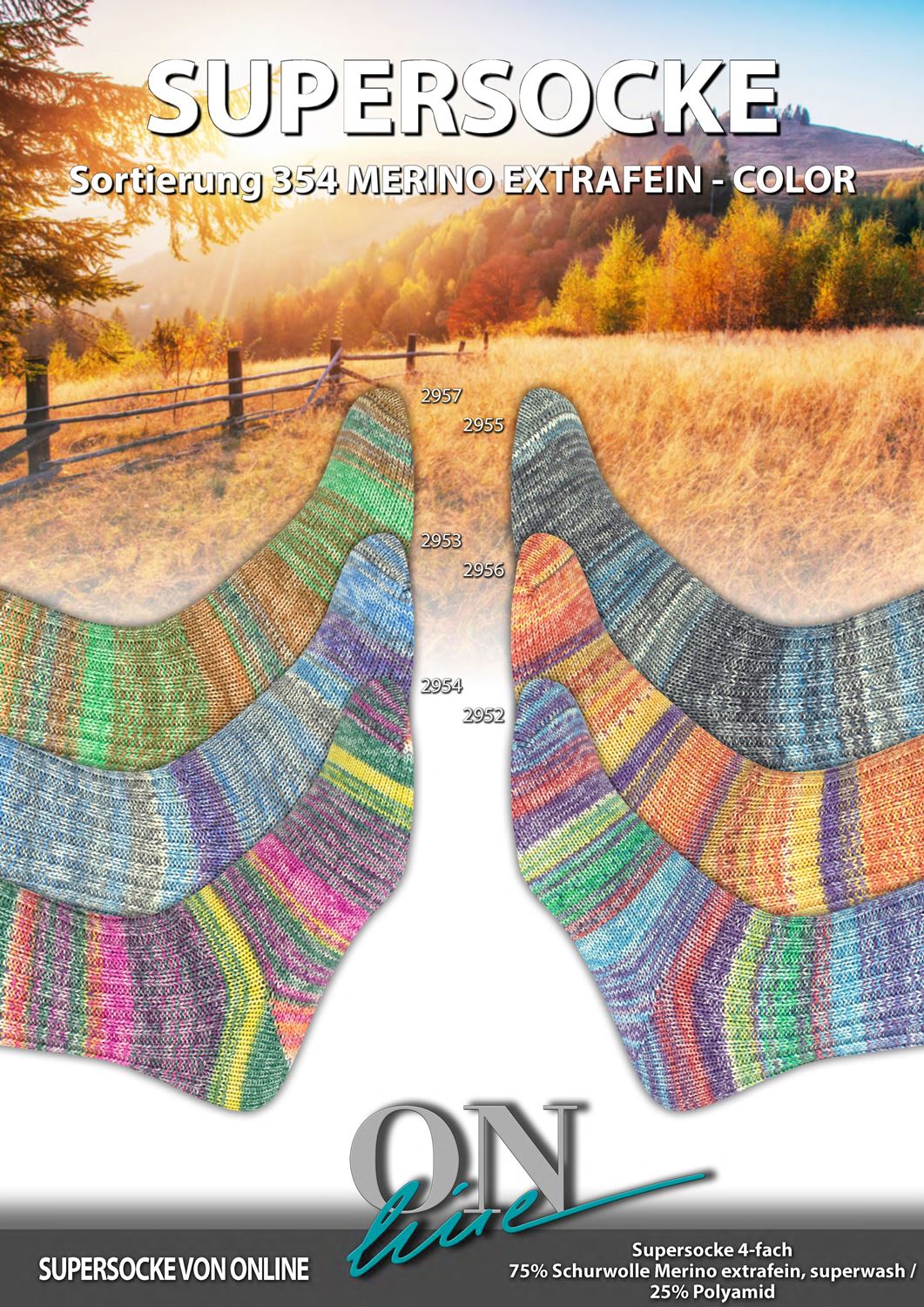 Artikelbild 1 des Artikels “Fertigsocken aus ONline Supersocke Sort. 354 Merino Extrafein “
