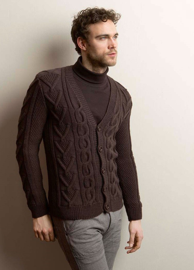 Artikelbild 1 des Artikels “Herrenjacke mit Zopfmuster aus Merino 120 “