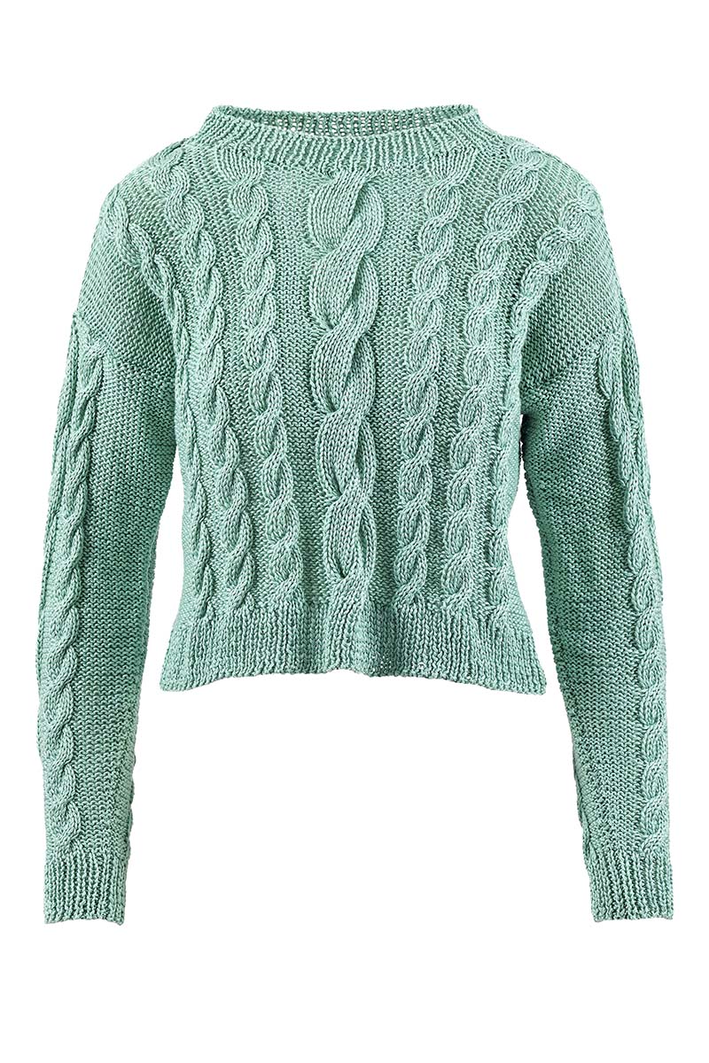 Artikelbild 1 des Artikels “Sweater Crazy Cables aus WOOLADDICTS Sunshine “