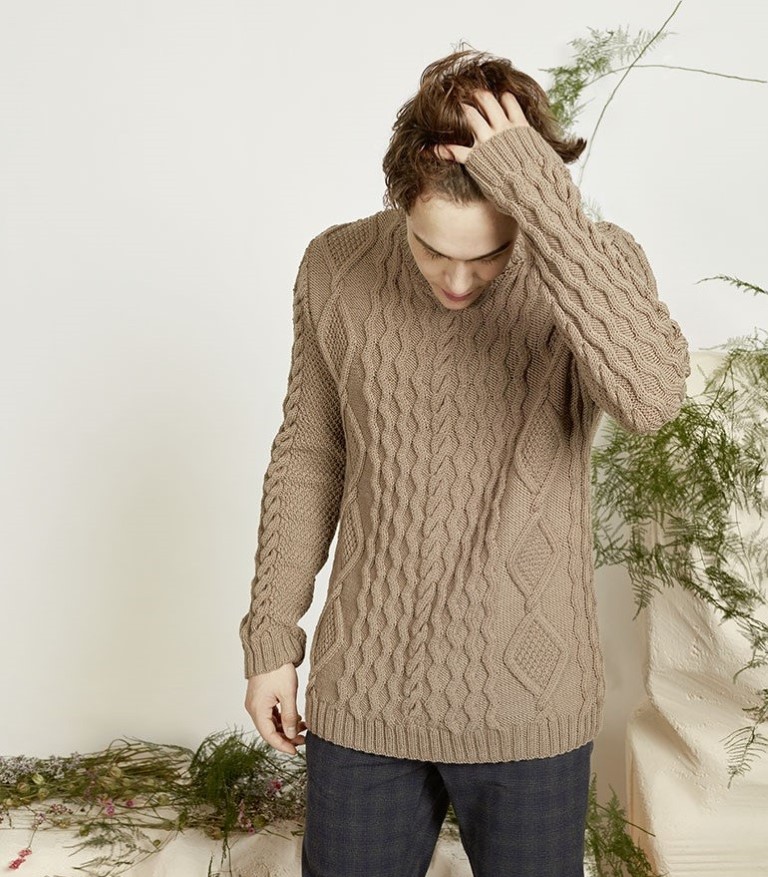 Artikelbild 1 des Artikels “Herrenpullover mit Zopfmuster (II) aus Merino 120 “