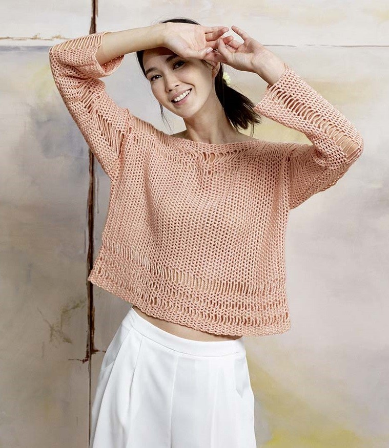 Artikelbild 1 des Artikels “Pullover mit Fallmaschen aus Liza 1069.0027 - lachs | M (400g)“