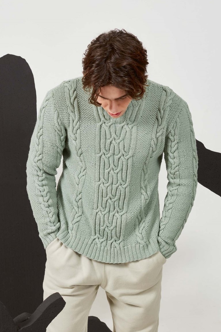 Artikelbild 1 des Artikels “Herrenpullover mit Zopfmuster aus Merino 120 “
