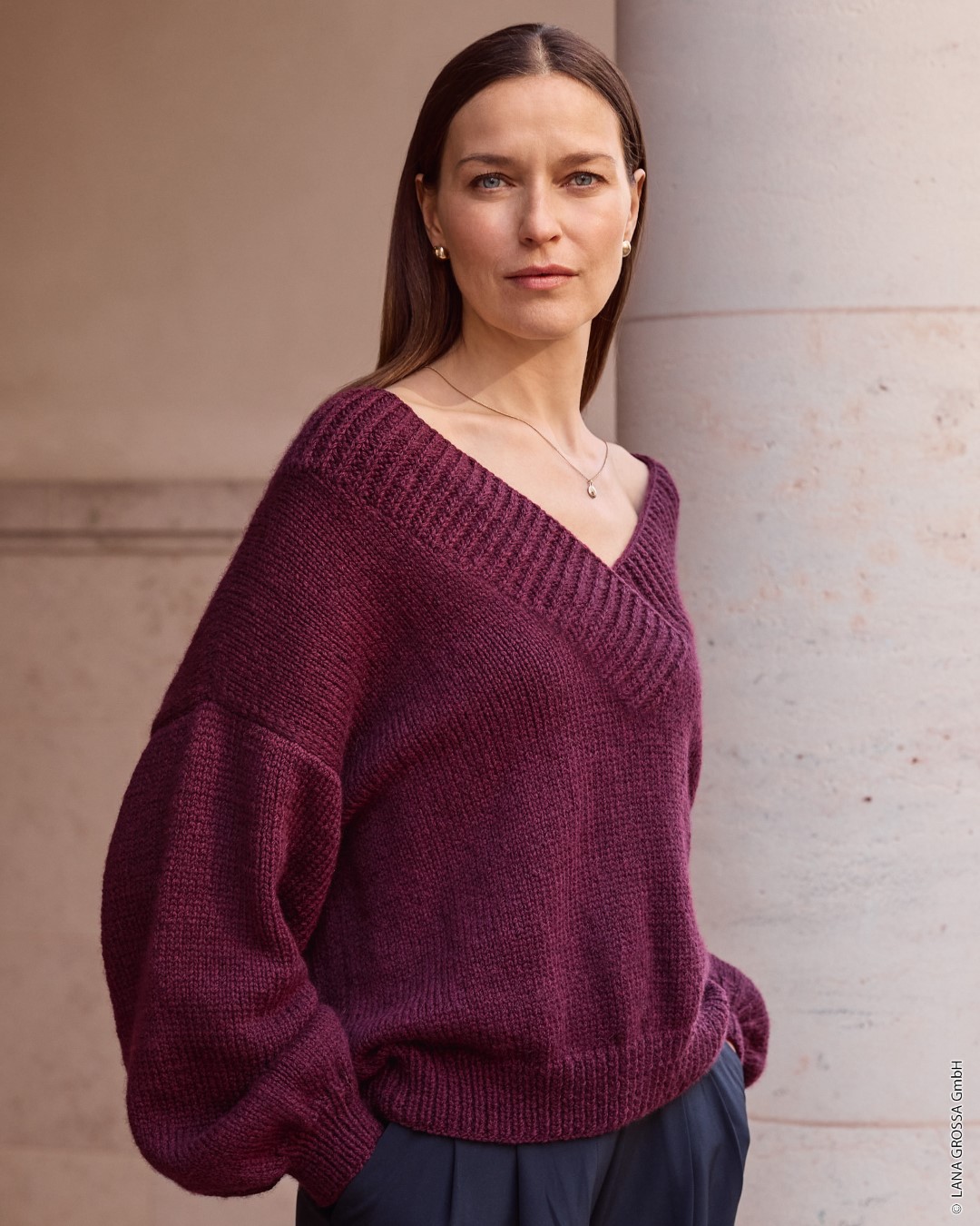 Artikelbild 1 des Artikels “Pullover Mit Breitem Kragen aus Cool Merino 12 - Dunkelgrau | 44 (550g)“