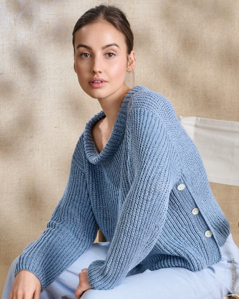Artikelbild 1 des Artikels “Pullover Mit Seitenstreifen aus Linarte 329 - Lachs | 44 (800g)“