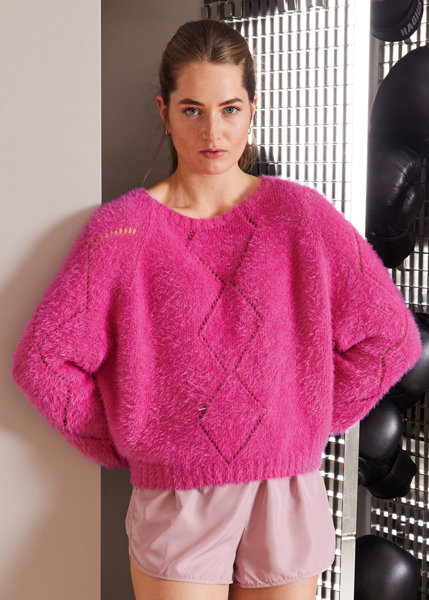 Artikelbild 1 des Artikels “Pullover mit Rauten aus Per Fortuna (GOTS) “