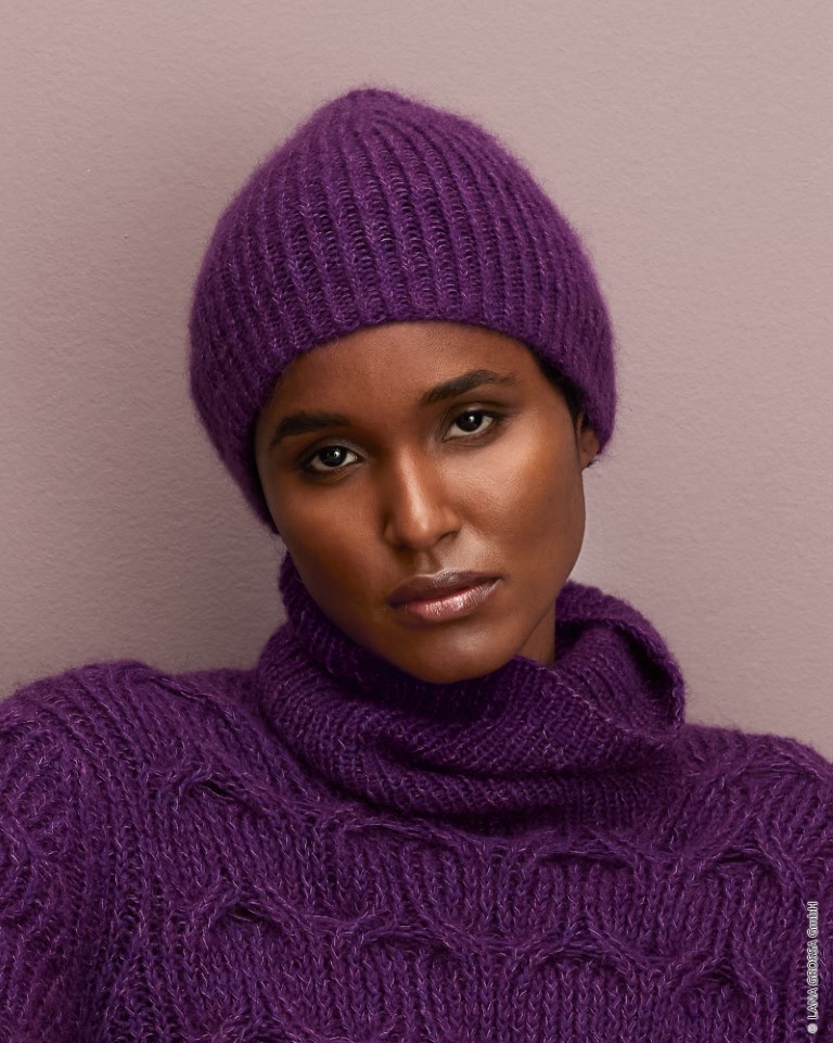 Artikelbild 1 des Artikels “Rippenmütze aus Silkhair & Ecopuno “