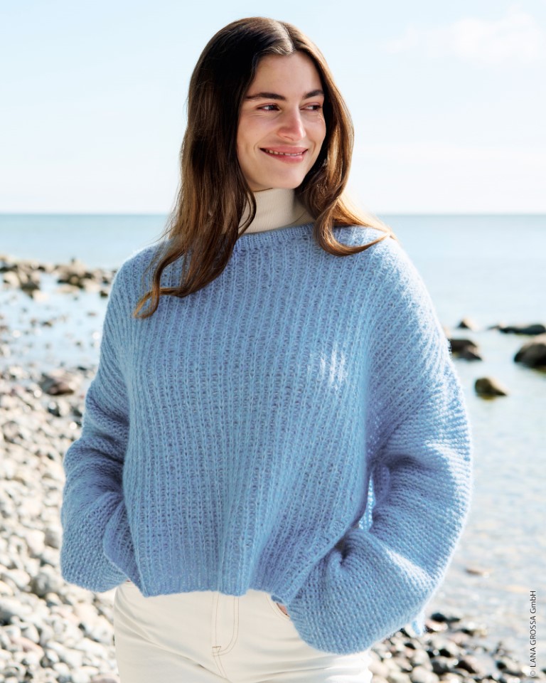 Artikelbild 1 des Artikels “Pullover Im Halbpatentmuster Mit Kraus aus Rechts - Ärmeln - Airy “