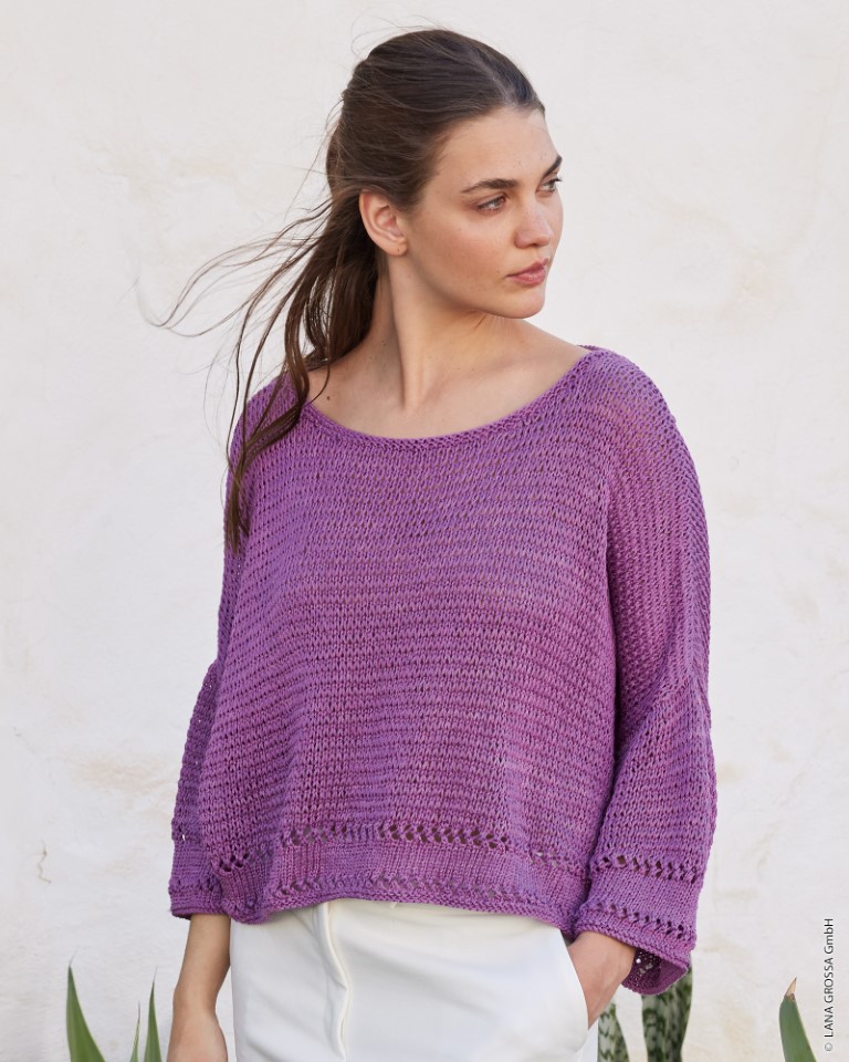 Artikelbild 1 des Artikels “Pullover Mit Fallmascheneffekt aus Cotton Silk “