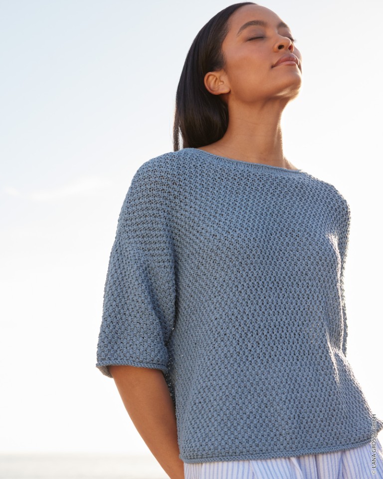Artikelbild 1 des Artikels “Pullover Mit Rollrand aus Gioia 05 - Mamorweiß | 40/42 (500g)“