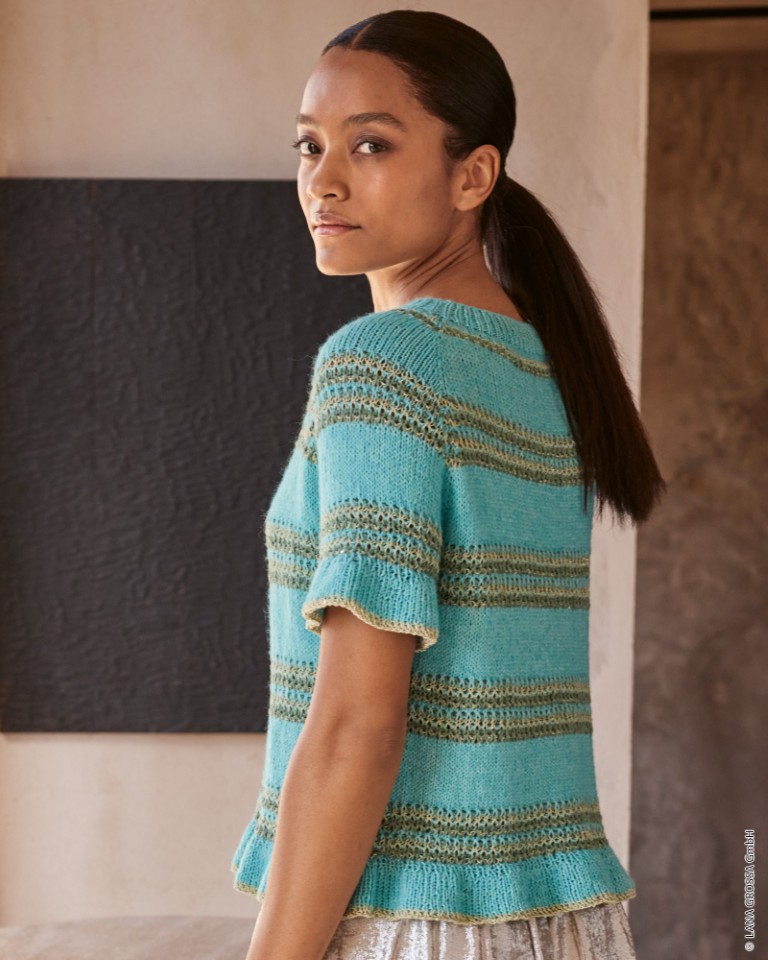 Artikelbild 1 des Artikels “Top-Down Shirt aus Ecopuno & Tencellino & Filo Paillettes “