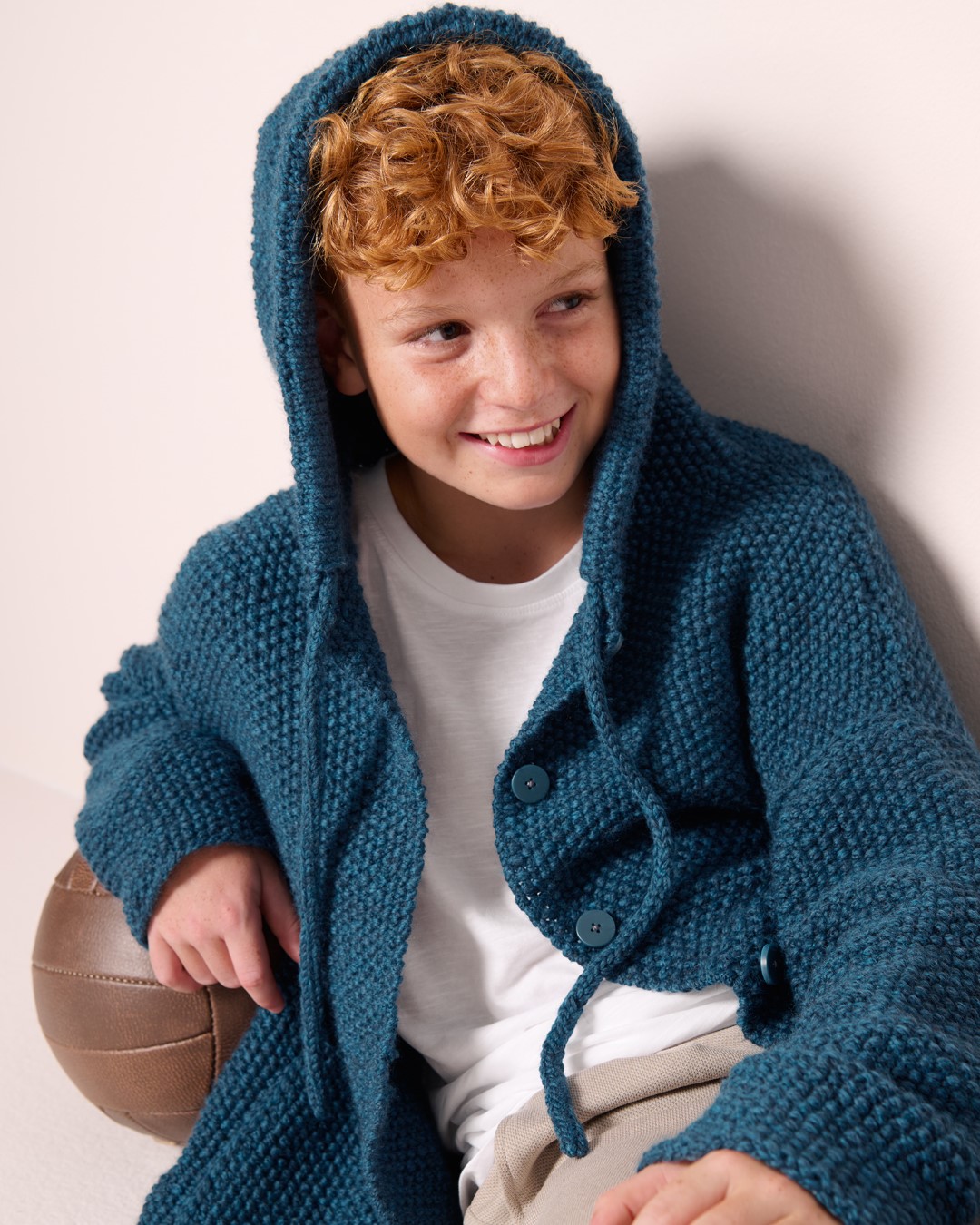 Artikelbild 1 des Artikels “Jacke Mit Kapuze aus Cool Merino Big 212 - Dunkelrot | 128/134 (650g)“