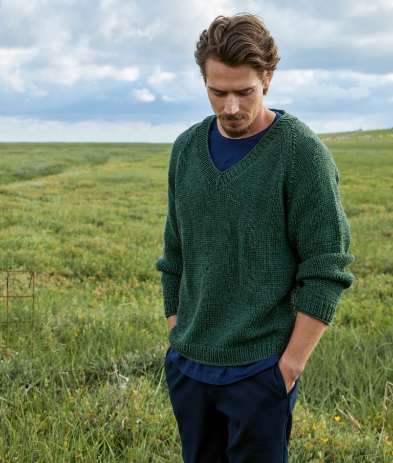 Artikelbild 1 des Artikels “Pullover mit V-Auschnitt aus Cool Merino Big (Color) “