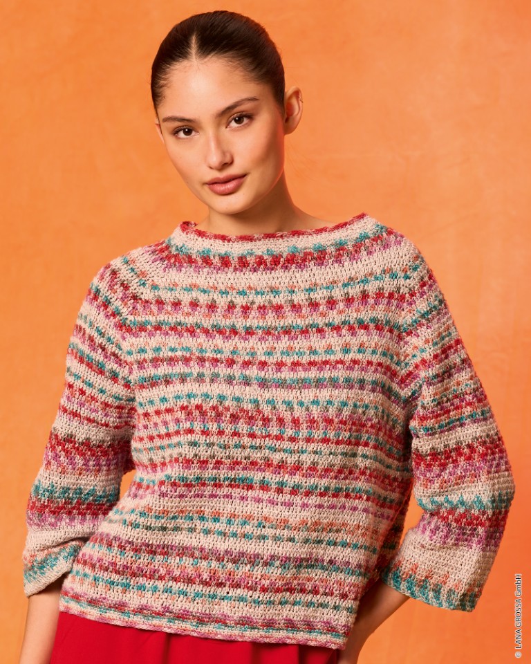 Artikelbild 1 des Artikels “Häkel-Pullover Top Down aus Gomitolo California “