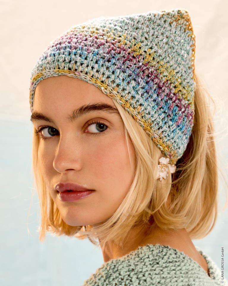 Artikelbild 1 des Artikels “Glitter-Kopftuch aus Gomitolo California & Glamour “