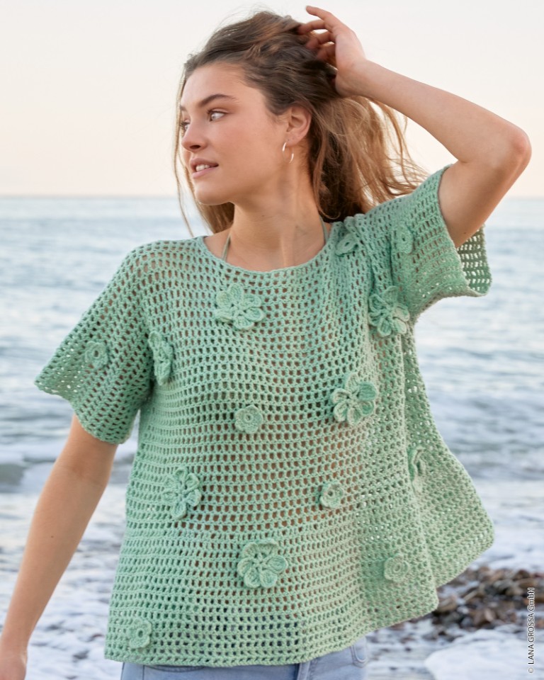 Artikelbild 1 des Artikels “Shirt Im Filetmuster Mit Blüten aus Cotonella “