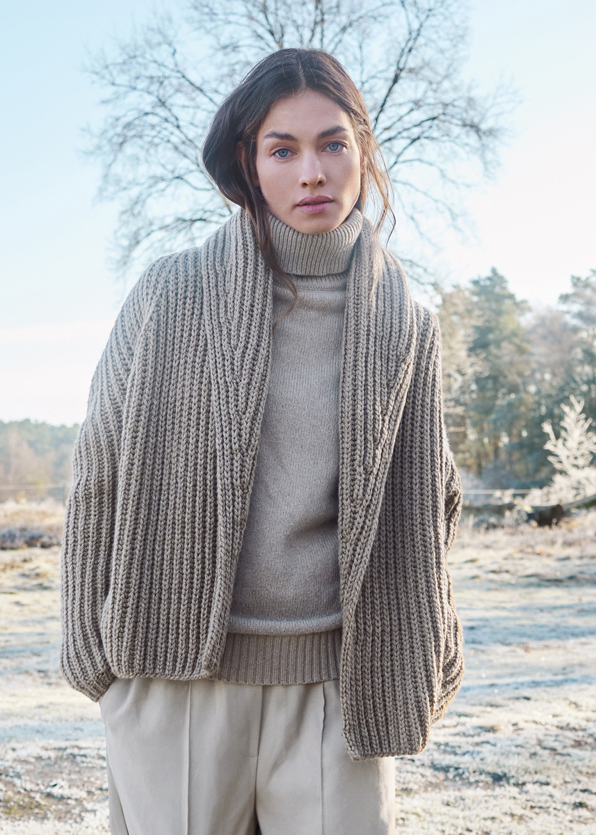 Artikelbild 1 des Artikels “Schalkragen-Jacke aus Cool Merino Big (Color) “