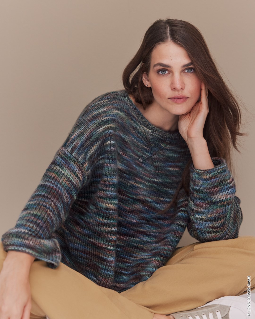 Artikelbild 1 des Artikels “Pullover Mit Zopfmuster aus Cool Merino Big (Color) 221 - Gelb | 40/42 (500g)“