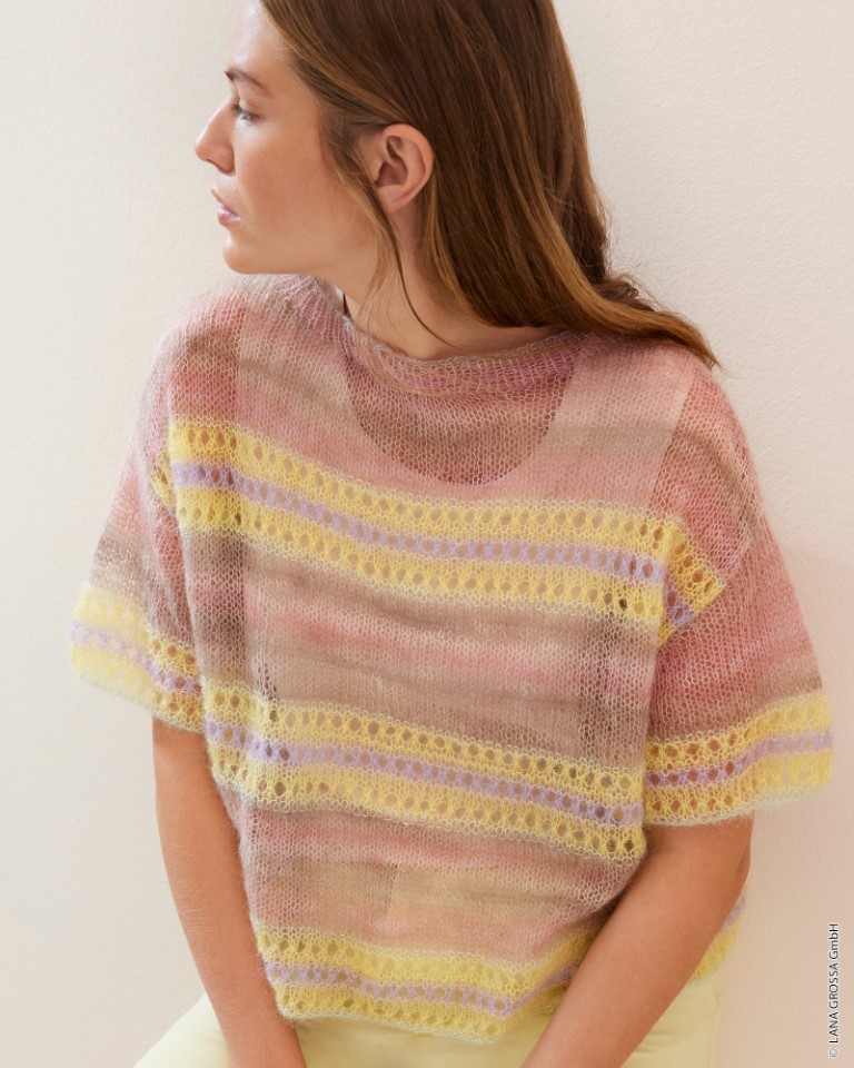 Artikelbild 1 des Artikels “Shirt Mit Lochmuster aus  Silkhair & Cottonhair “