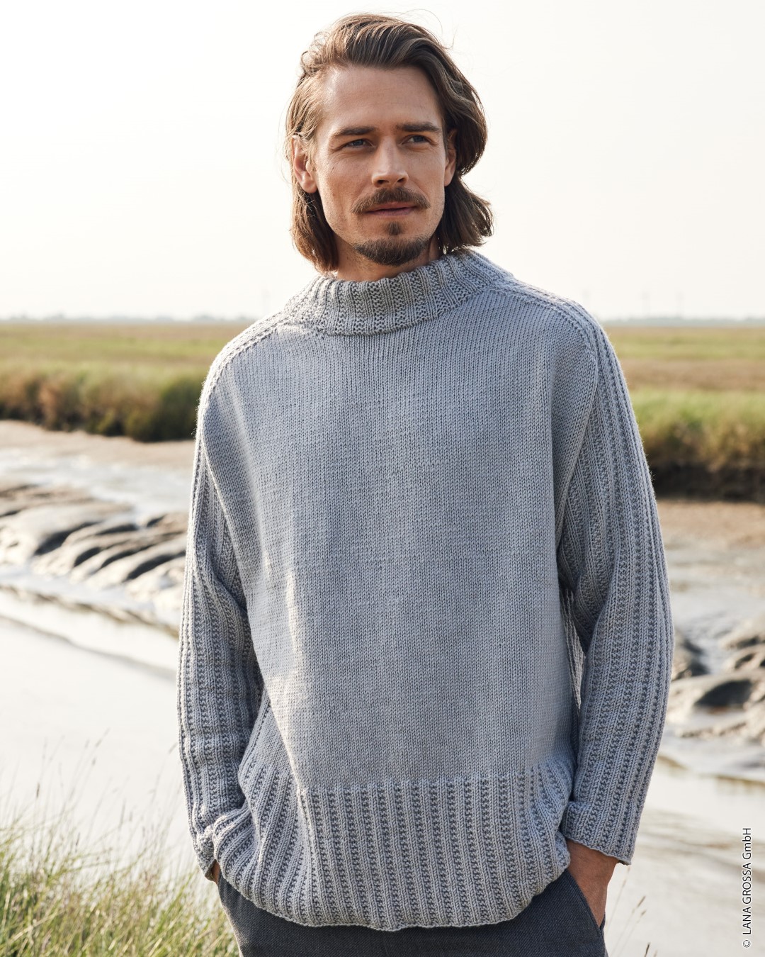 Artikelbild 1 des Artikels “Top Down Pullover Mit  Stehkragen aus Cool Wool Big “